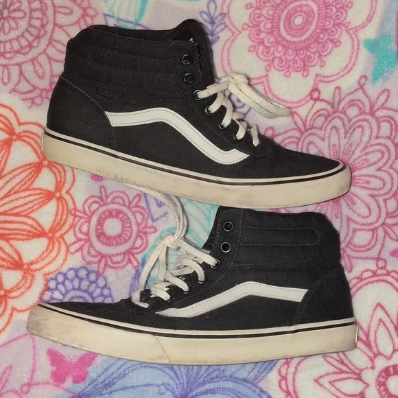 Vans Ladies Black and White High-Tops Womens Size 8.5 - Picture 5 of 10